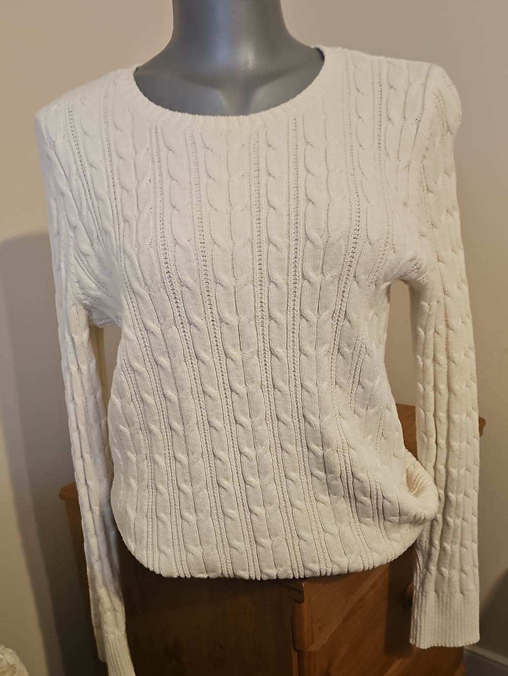 St. John's Bay Cream Cable Knit Crewneck Sweater